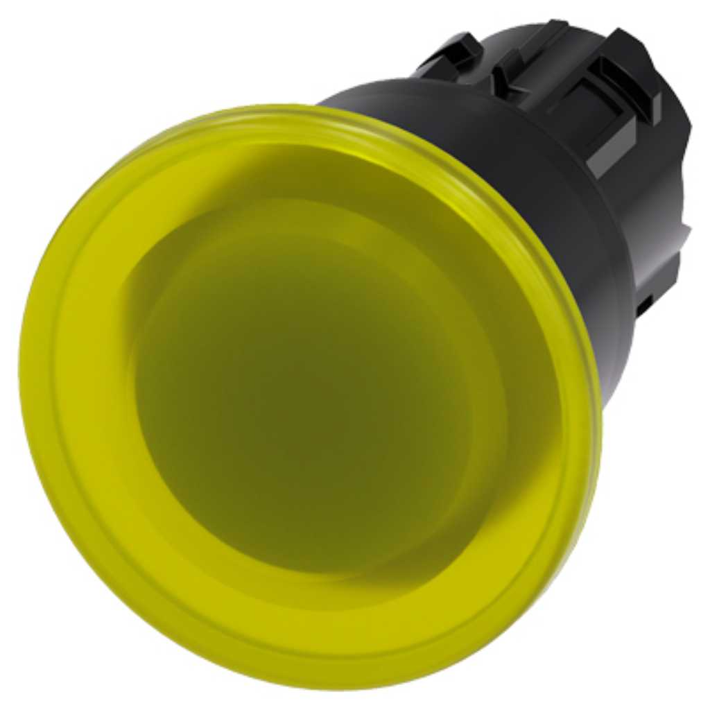 Cabeza seta 3SU, 22mm, plástico, amarillo, seta