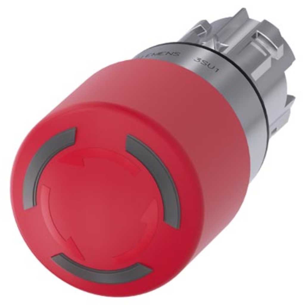 Cabeza seta 3SU, 22mm, metal, rojo, seta