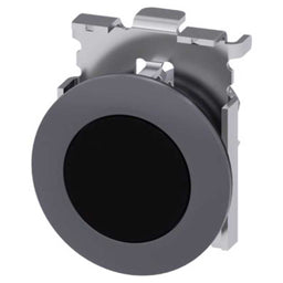 Cabeza pulsador 3SU, 30mm, metal, negro, rasante