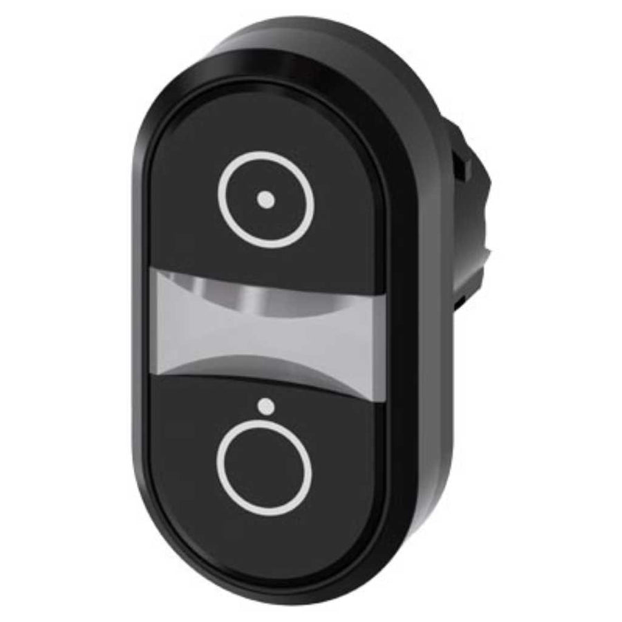 Cabeza pulsador 3SU, 22mm, plástico, negro, rasante