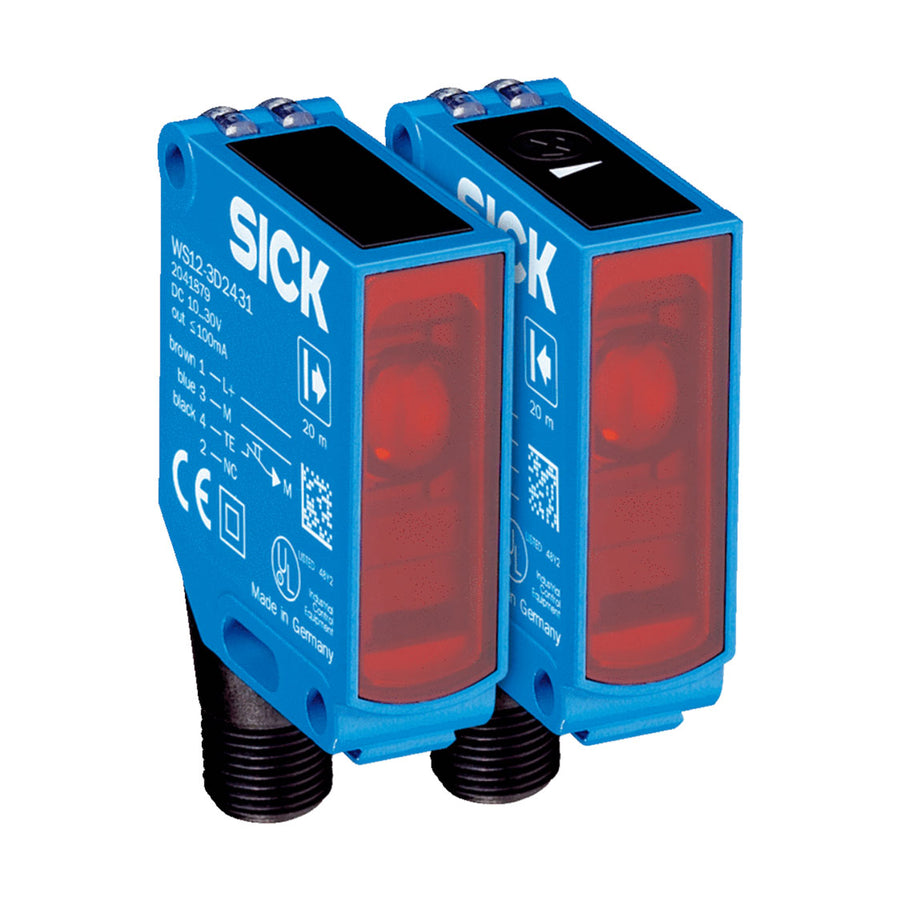 Barrera emisor-receptor WSE12 LED, PNP, claro/oscuro, M12 4P
