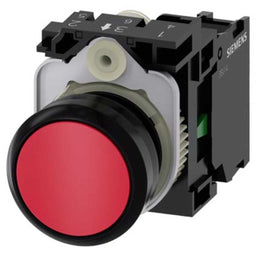 Pulsador 3SU, 22mm, plástico, rojo, 1NA, tornillo