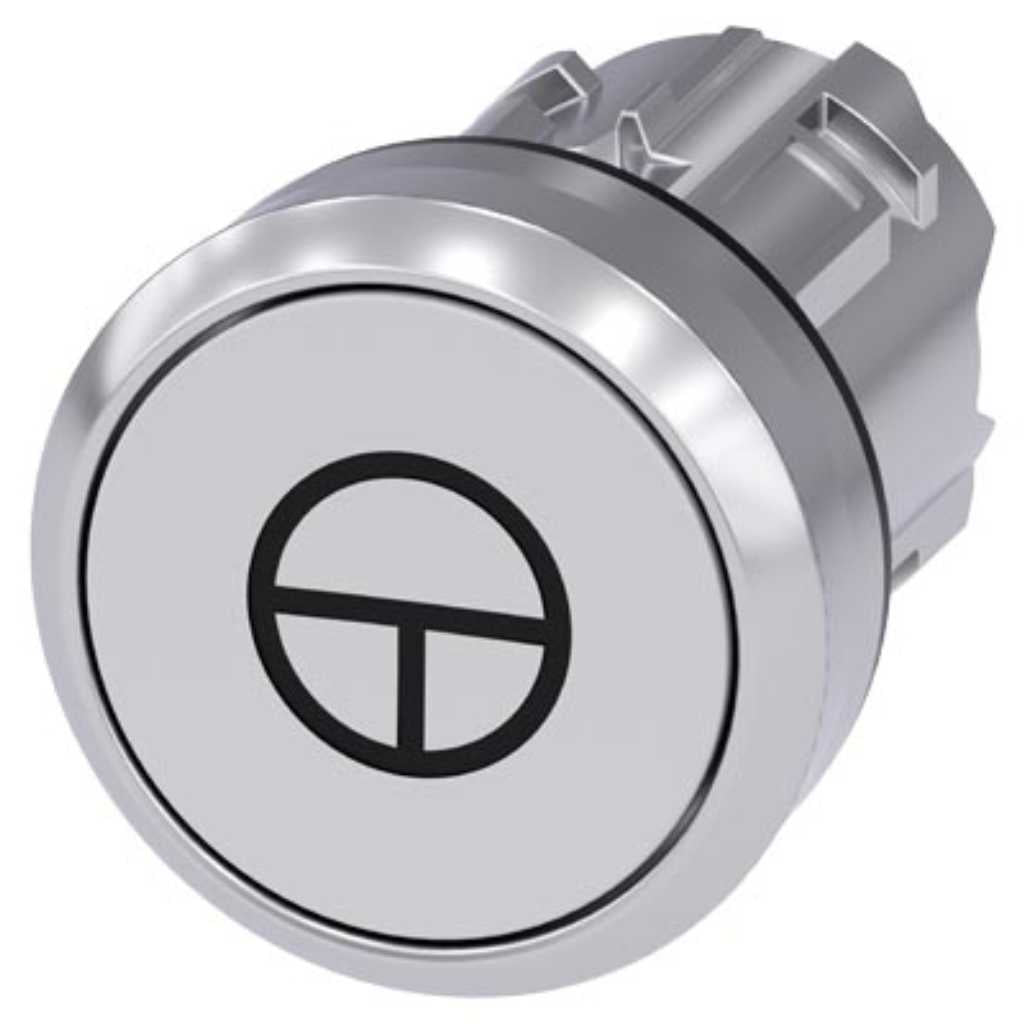 Cabeza pulsador 3SU, 22mm, metal, blanco, rasante