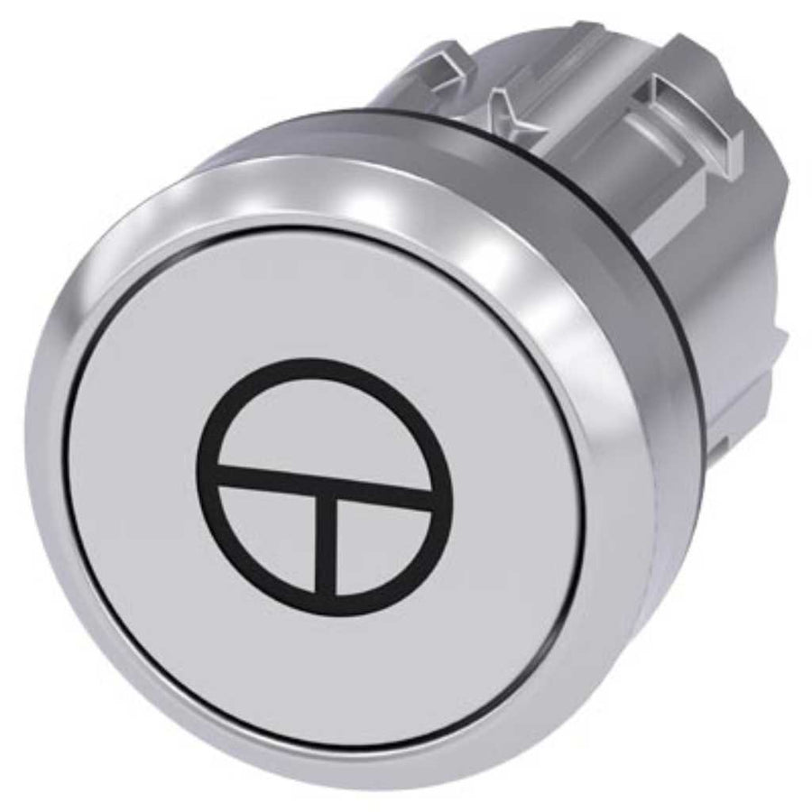 Cabeza pulsador 3SU, 22mm, metal, blanco, rasante
