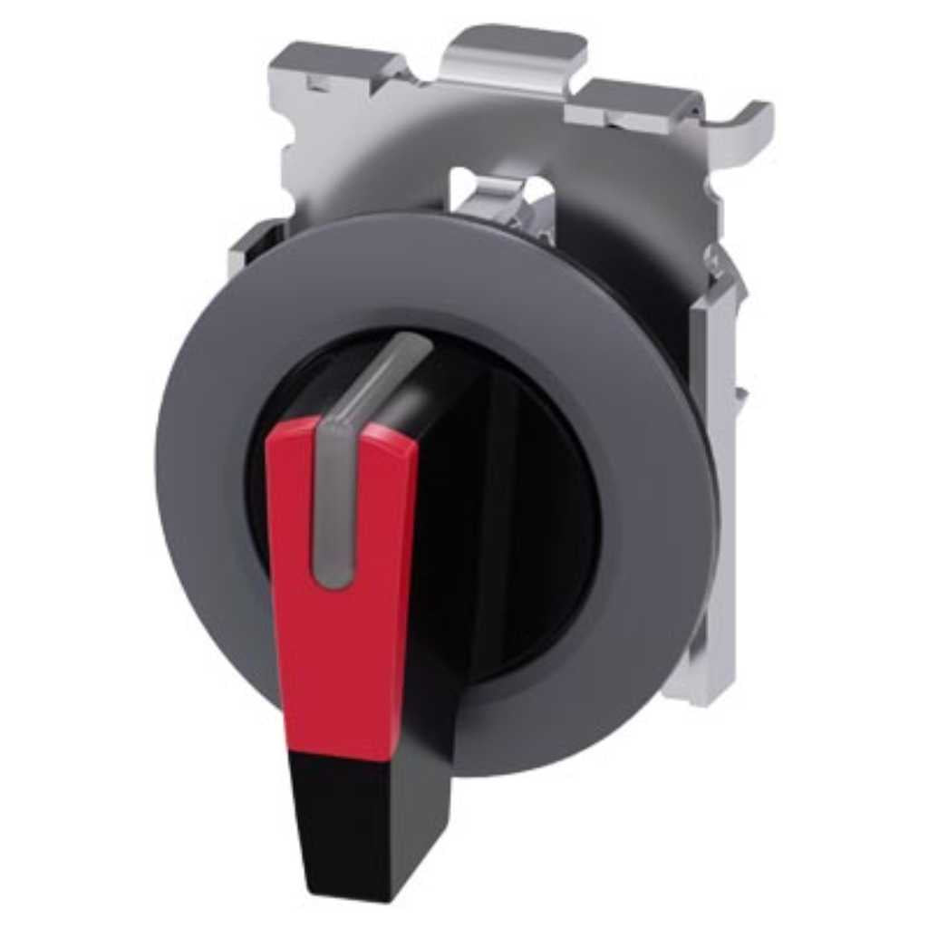 Cabeza selector 3SU, 30mm, metal, rojo, selector