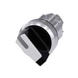 Cabeza selector 3SU, 22mm, metal, negro, selector