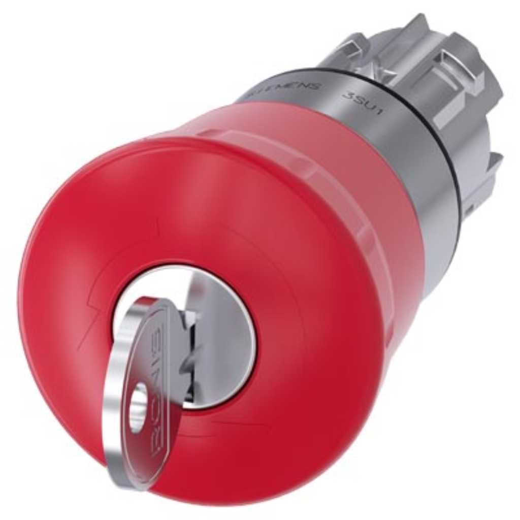 Cabeza llave 3SU, 22mm, metal, rojo, seta