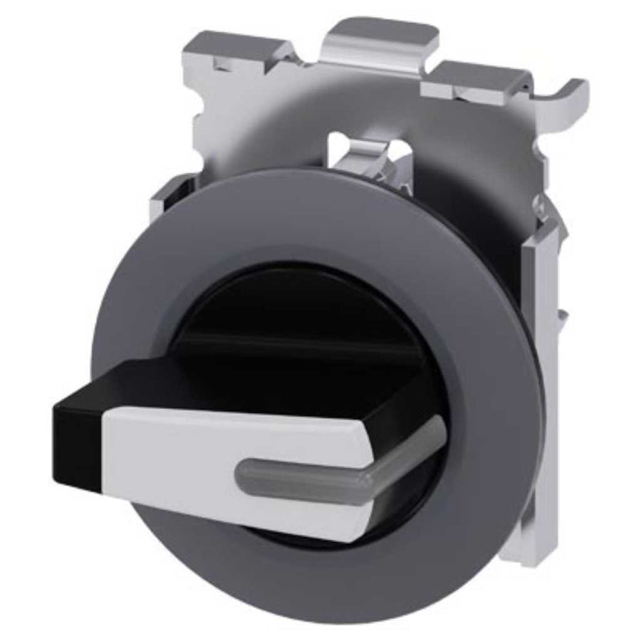 Cabeza selector 3SU, 30mm, metal, blanco, selector