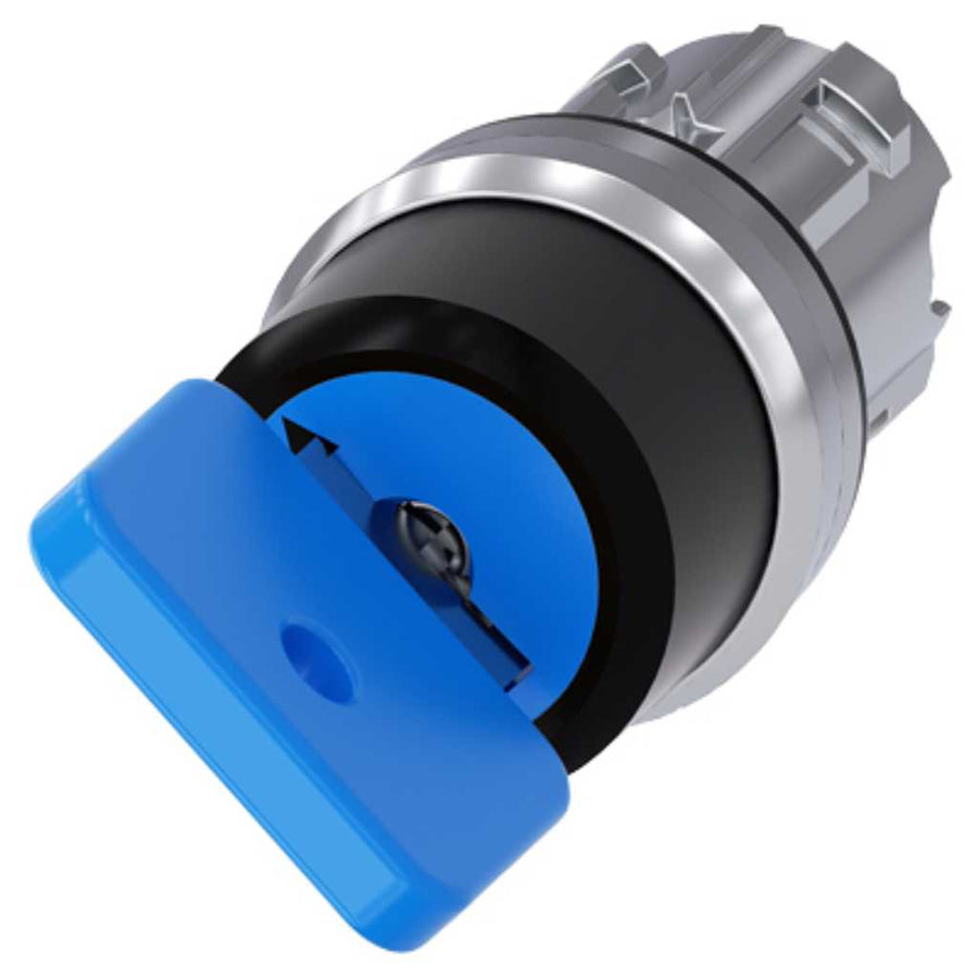 Cabeza llave 3SU, 22mm, metal, azul, con llave
