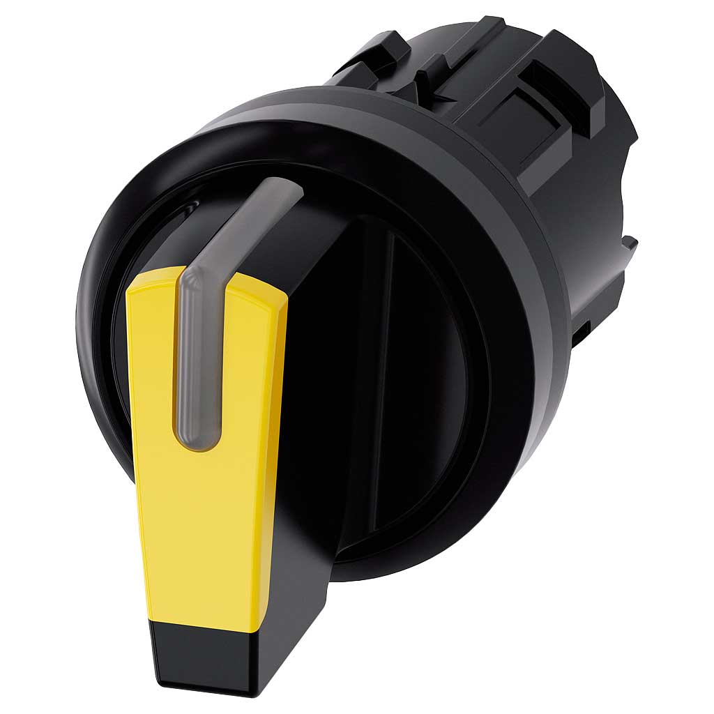 Cabeza selector 3SU, 22mm, plástico, amarillo, selector