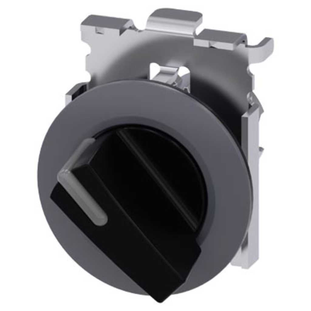 Cabeza selector 3SU, 30mm, metal, negro, selector