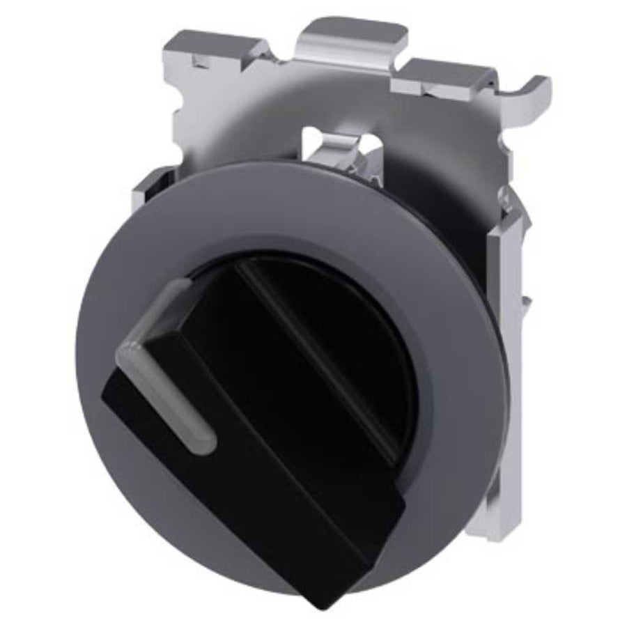 Cabeza selector 3SU, 30mm, metal, negro, selector
