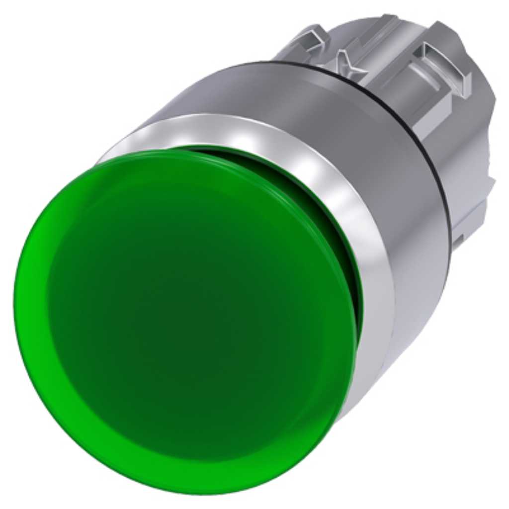 Cabeza seta 3SU, 22mm, metal, verde, seta