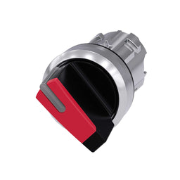 Cabeza selector 3SU, 22mm, metal, rojo, selector