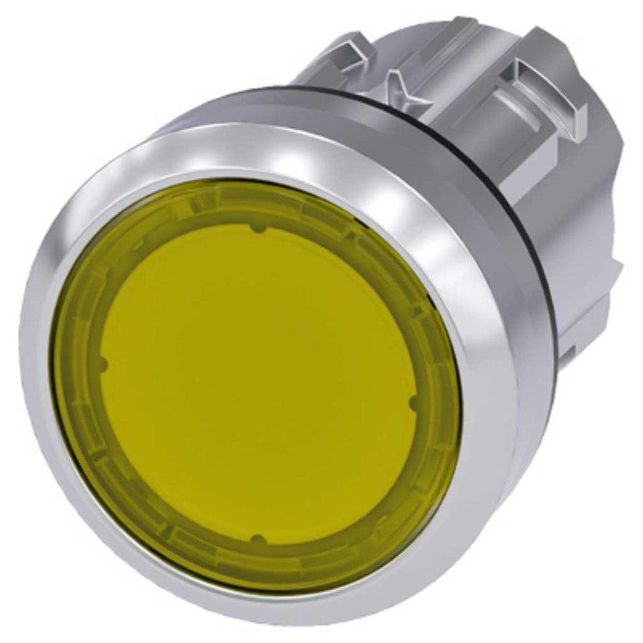Cabeza pulsador 3SU, 22mm, metal, amarillo, rasante