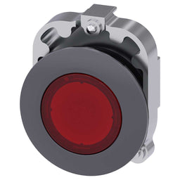 Cabeza pulsador 3SU, 30mm, metal, rojo, rasante
