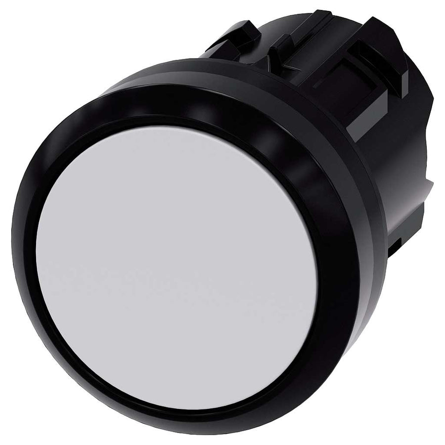 Cabeza pulsador 3SU, 22mm, plástico, blanco, rasante