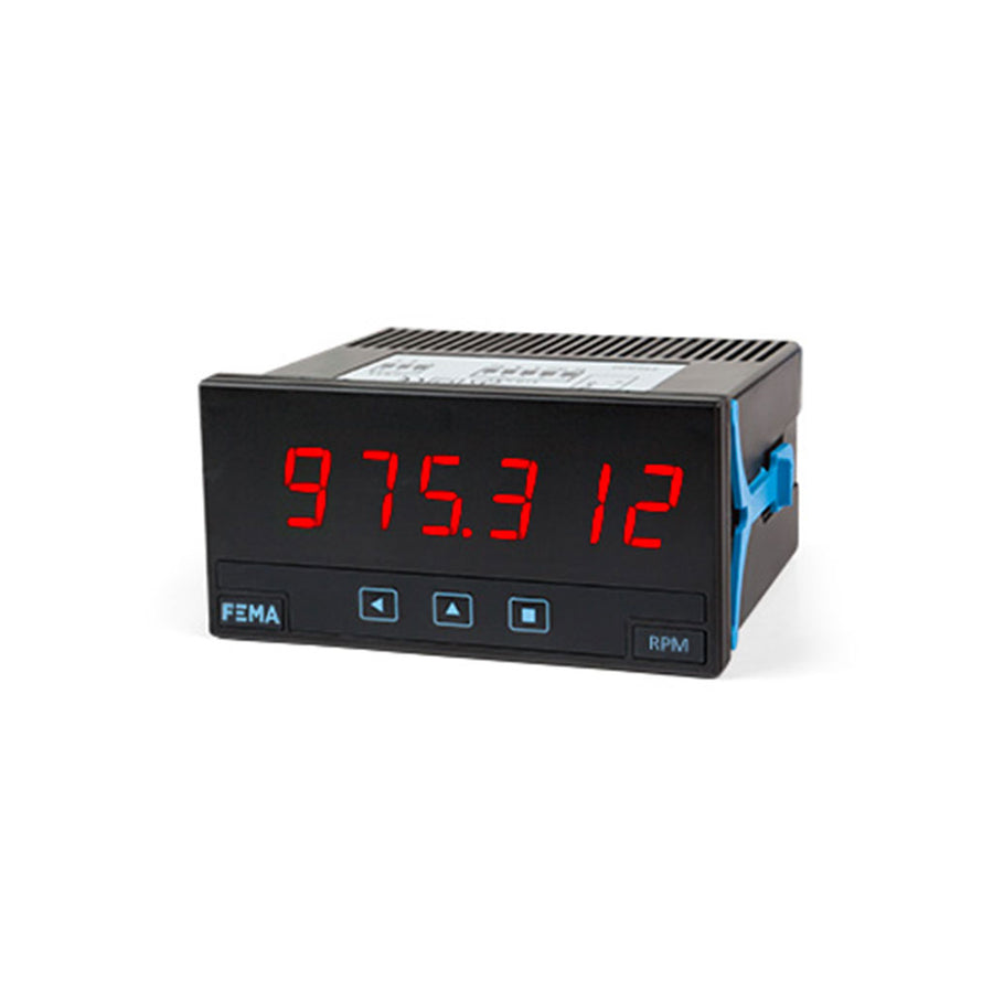 Indicador digital de panel + contador, tacómetro, periodímetro 11 a 60 Vdc (24/48 Vac) + 2x 1 relé