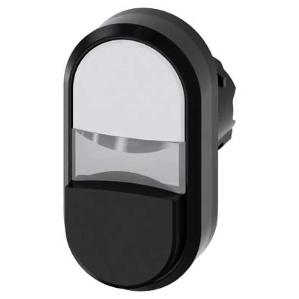 Cabeza pulsador 3SU, 22mm, plástico, negro, rasante