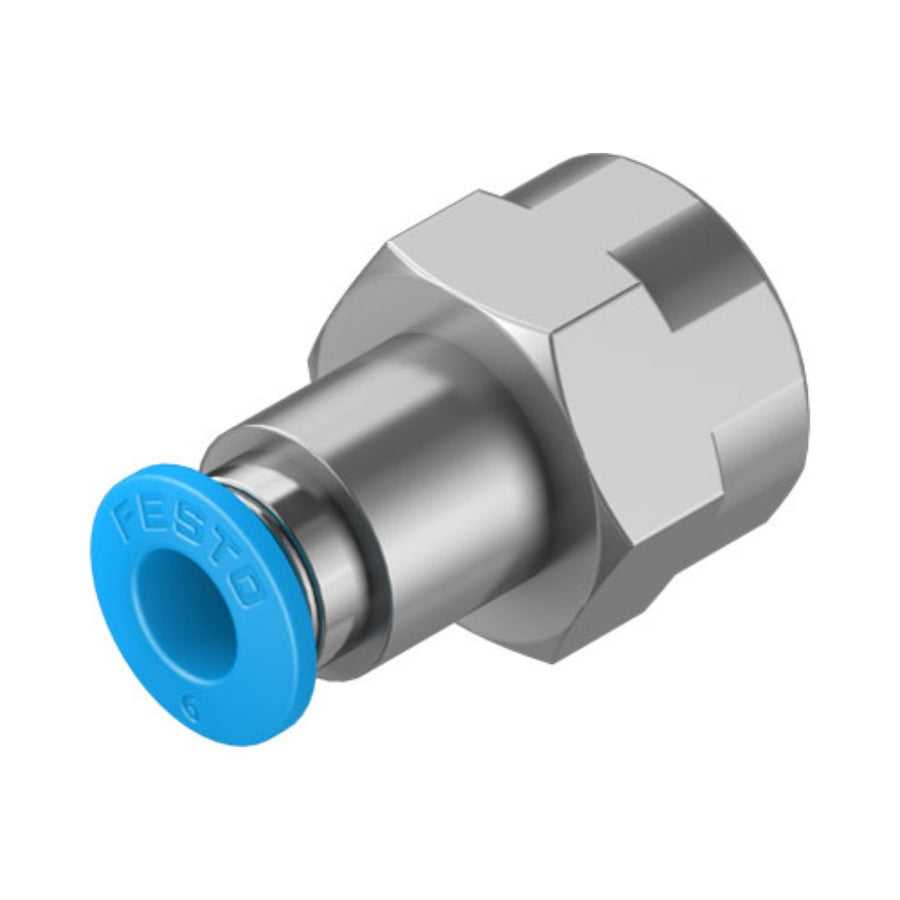 Racor recto rosca hembra QSF, 1/4, tubo 6 mm