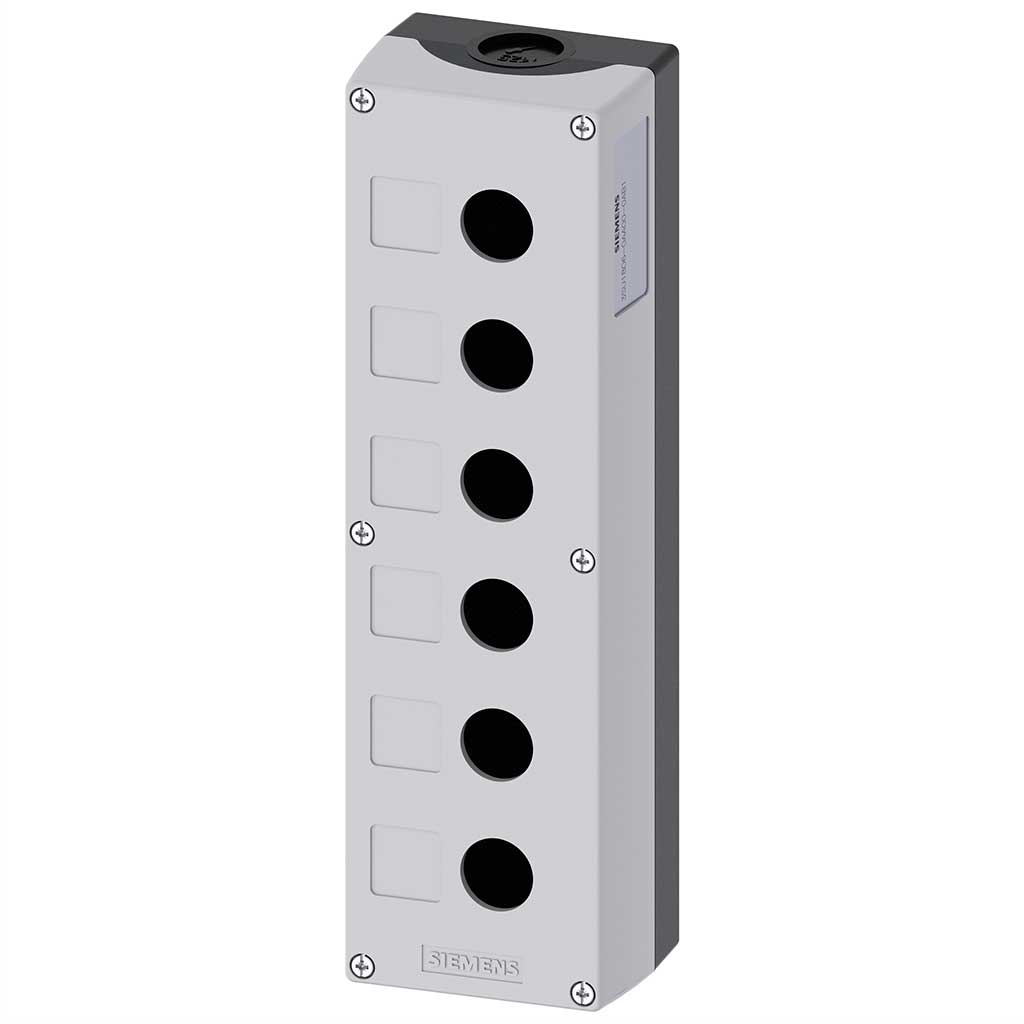 Caja mando 3SU, plástico, 22mm, 6 puntos