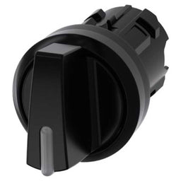 Cabeza selector 3SU, 22mm, plástico, negro, selector