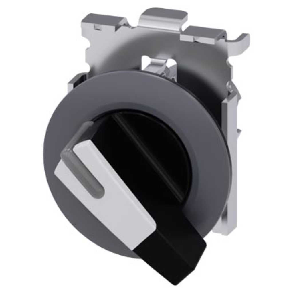 Cabeza selector 3SU, 30mm, metal, blanco, selector