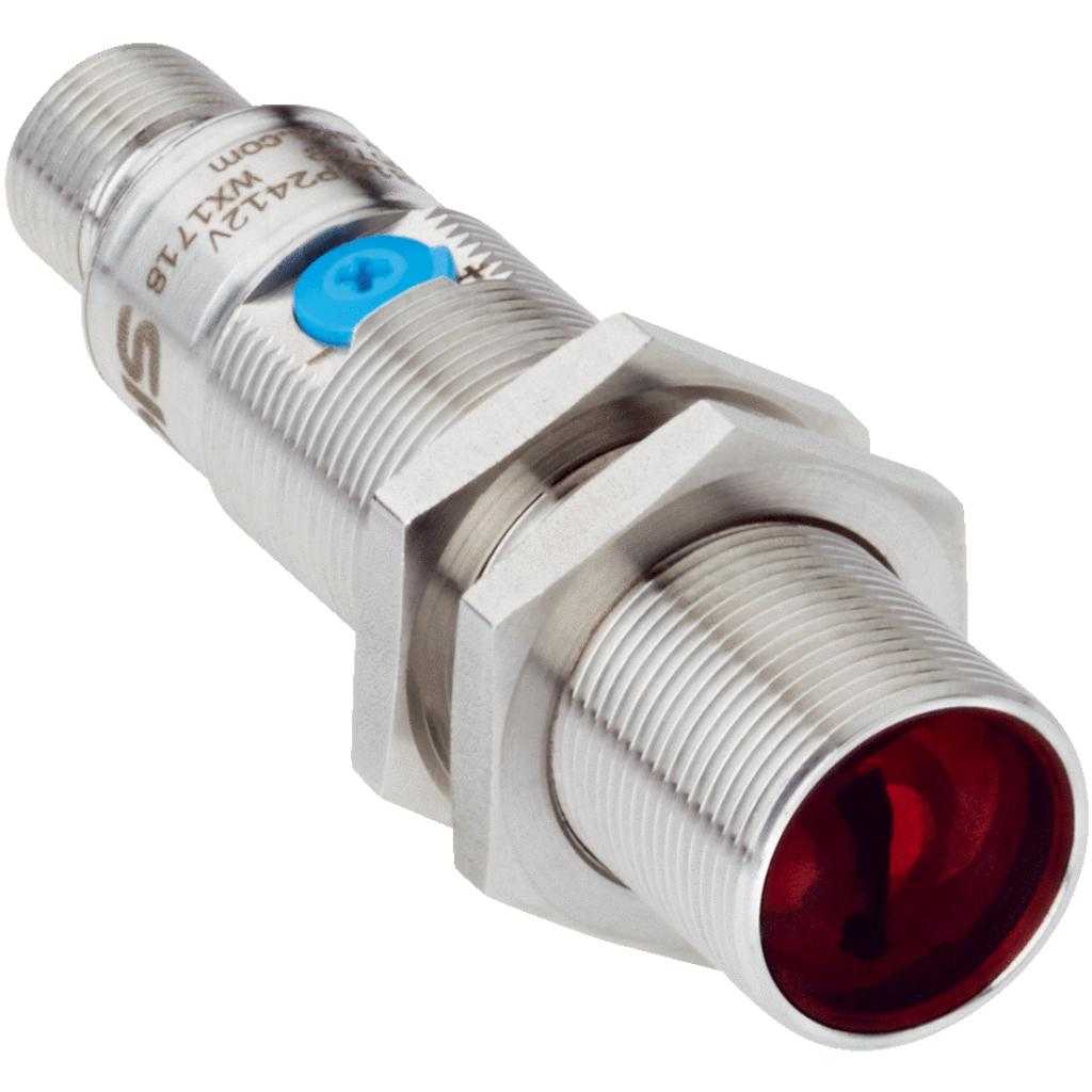 Fotocélula detección sobre objeto GRTE18 LED, NPN, claro/oscuro, M12 4P