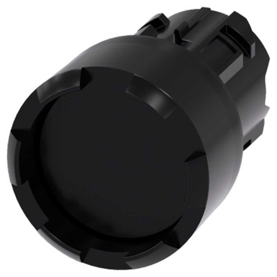 Cabeza pulsador 3SU, 22mm, plástico, negro, saliente