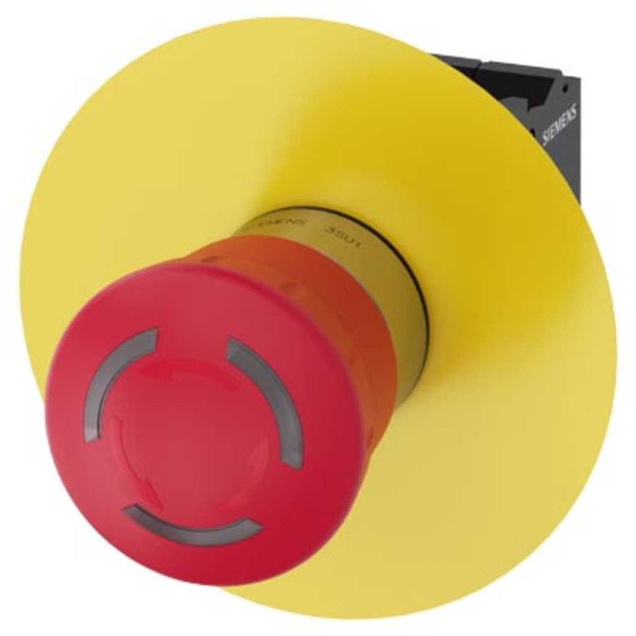 Pulsador 3SU, 22mm, metal, rojo, 1NC, resorte