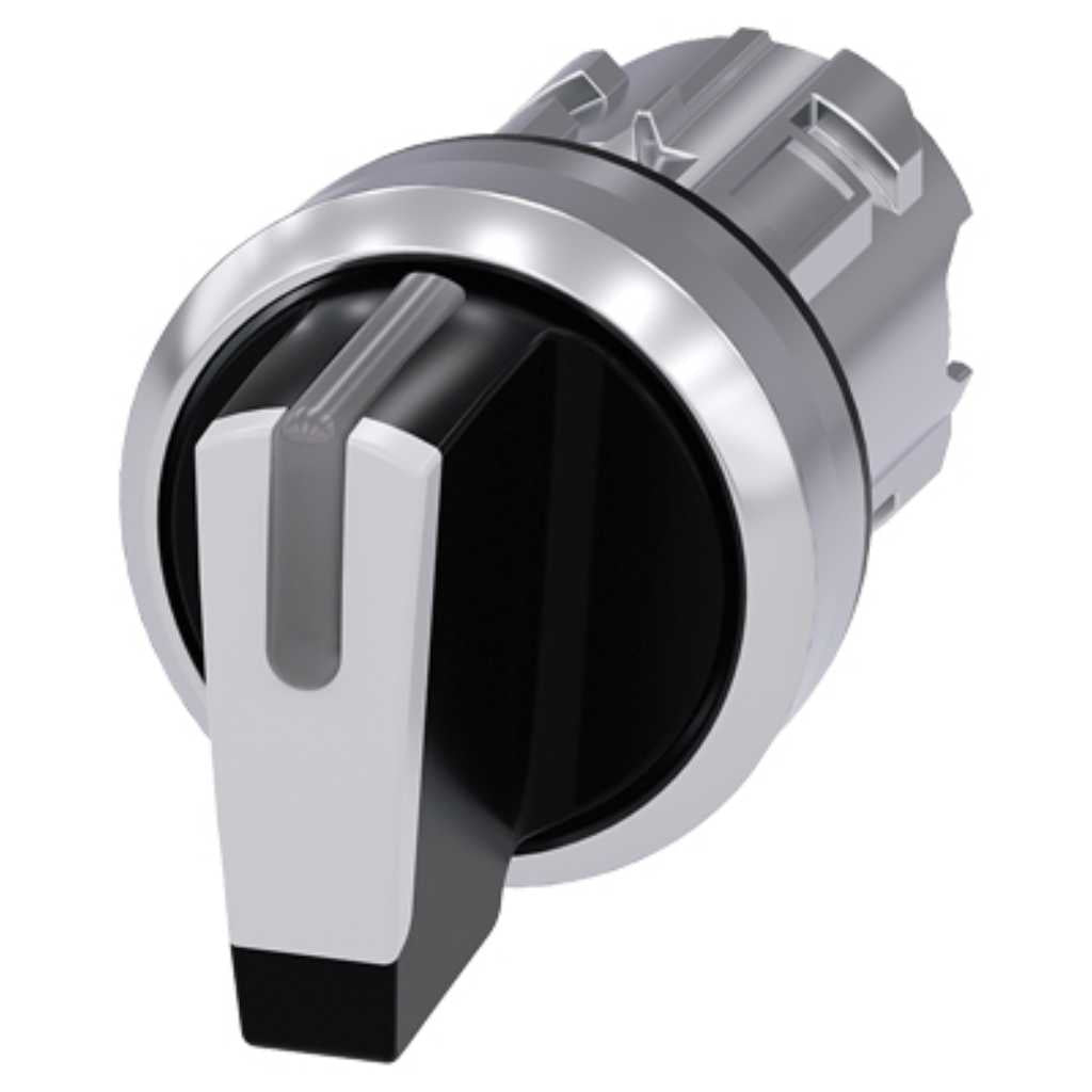 Cabeza selector 3SU, 22mm, metal, blanco, selector