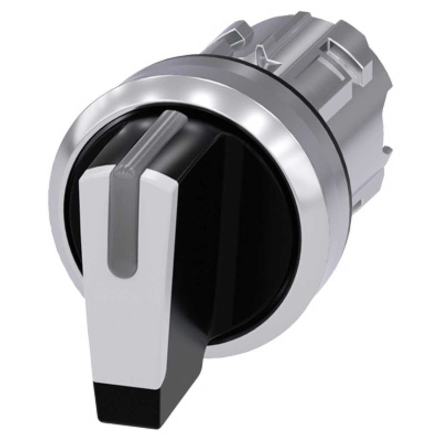 Cabeza selector 3SU, 22mm, metal, blanco, selector