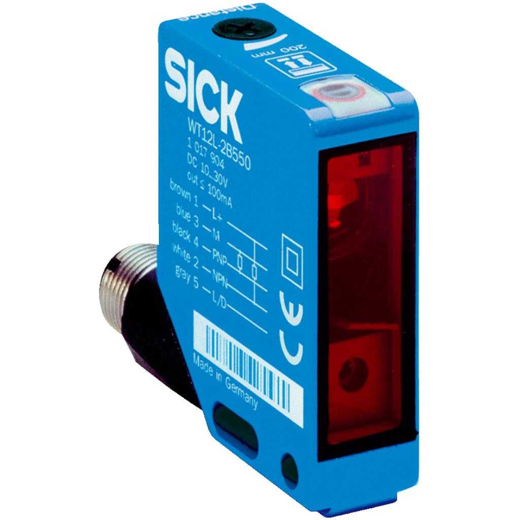 Fotocélula detección sobre objeto WT12L Láser, PNP, NPN, claro/oscuro, M12 5P
