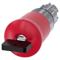Cabeza llave 3SU, 22mm, metal, rojo, seta