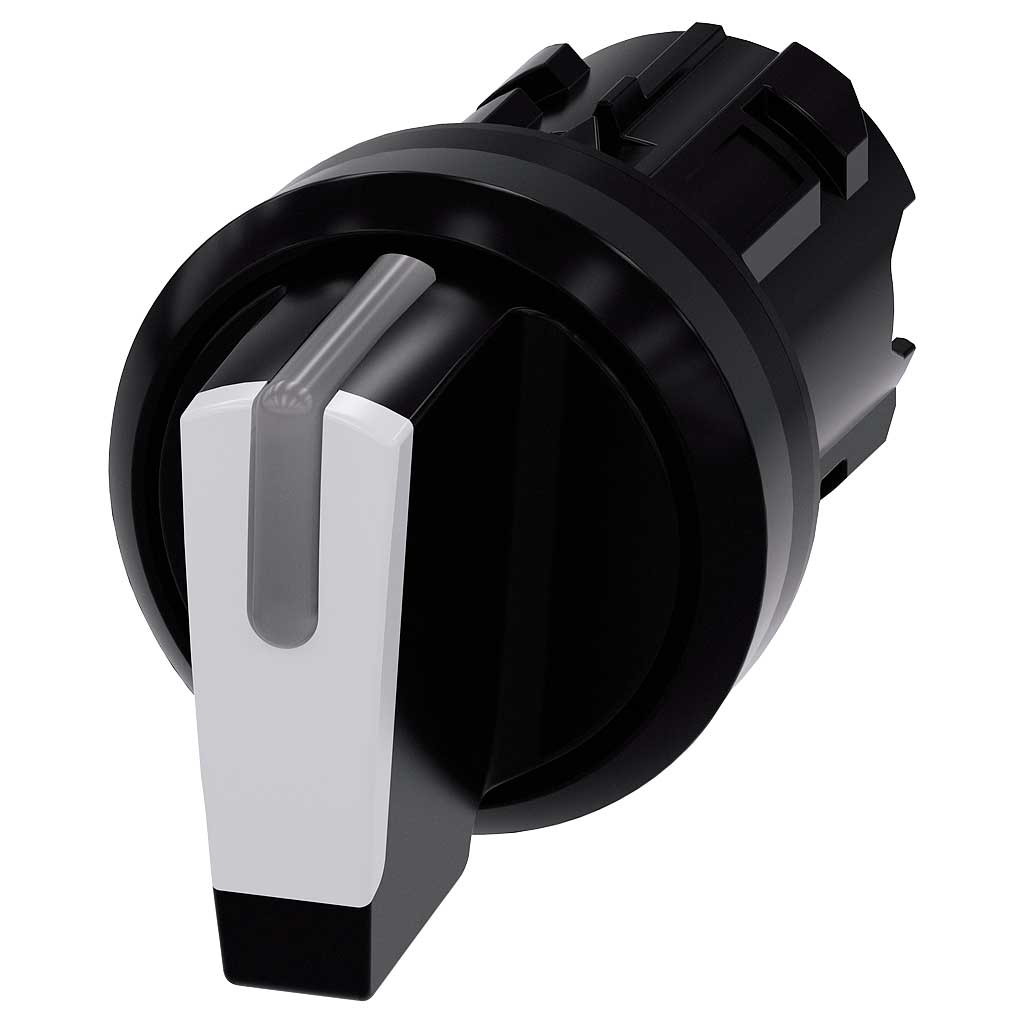 Cabeza selector 3SU, 22mm, plástico, negro, selector