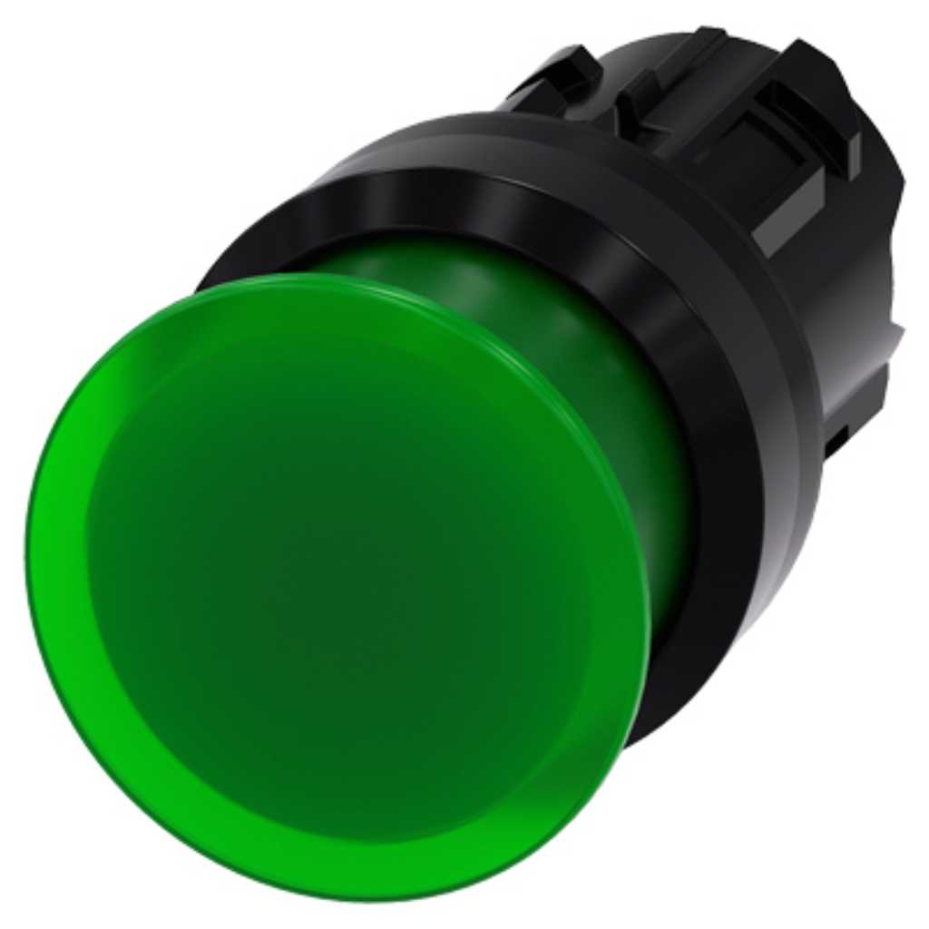 Cabeza seta 3SU, 22mm, plástico, verde, seta