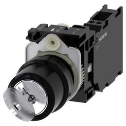 Pulsador 3SU, 22mm, plástico, 1NA+1NC, resorte