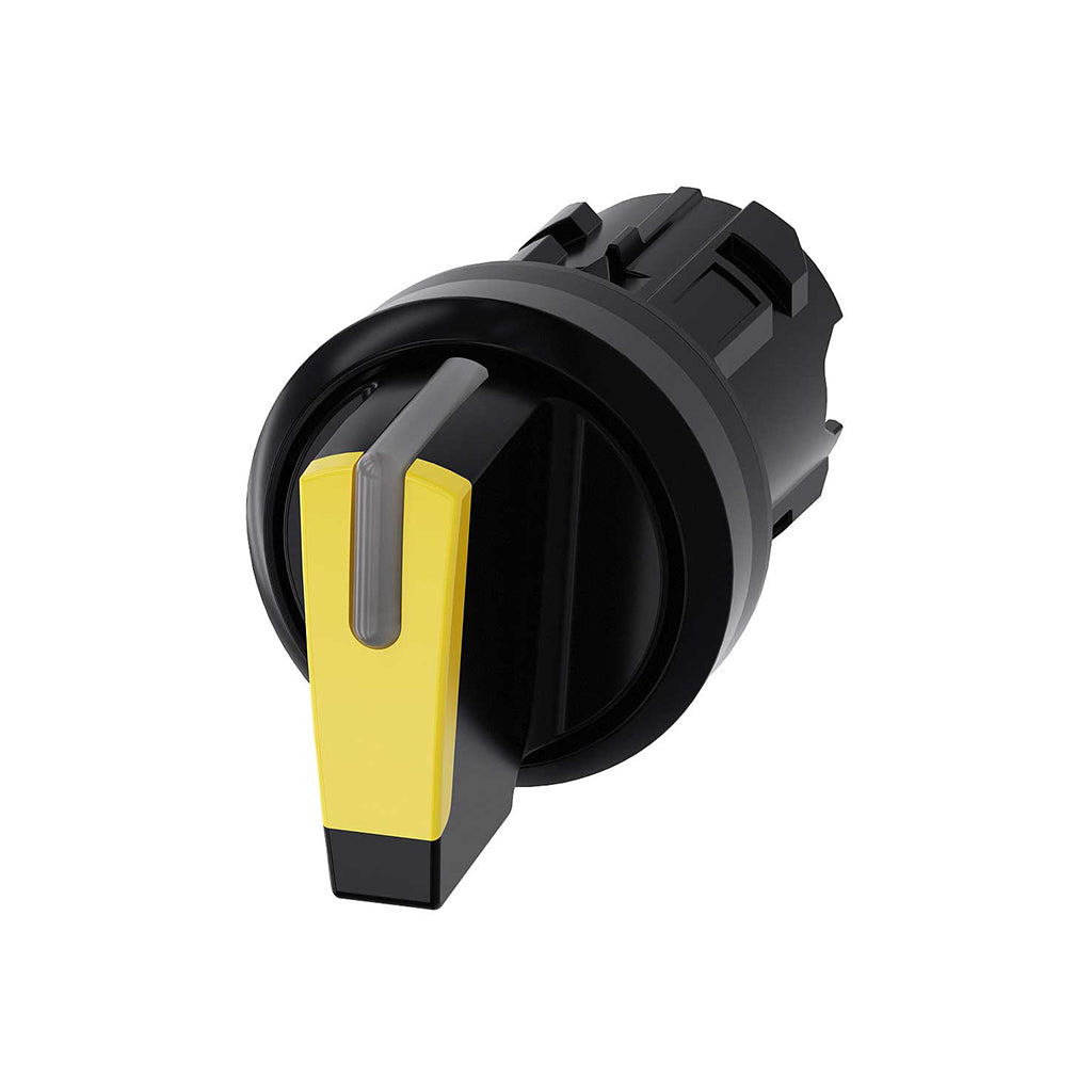 Cabeza selector 3SU, 22mm, plástico, amarillo, selector