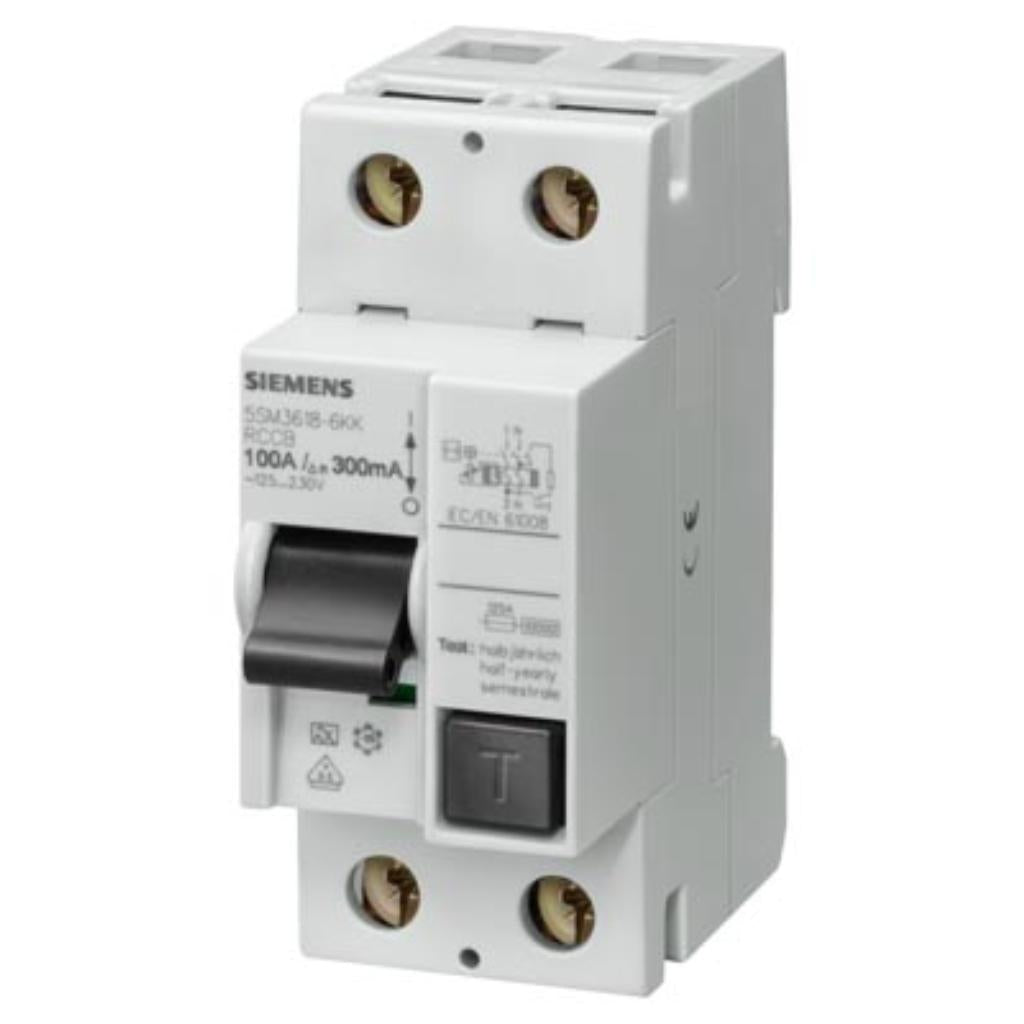 Interruptor diferencial, 2 polos, tipo A, 125A, 30mA