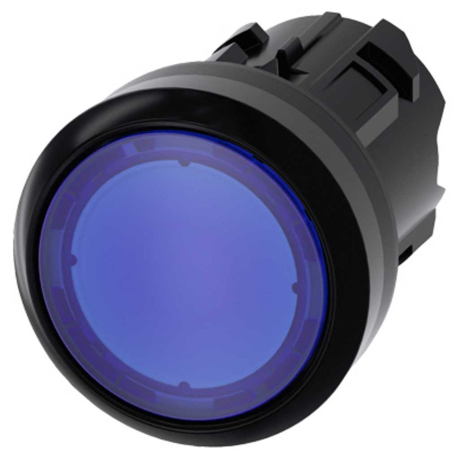 Piloto señalización 3SU, 22mm, plástico, azul, luminoso