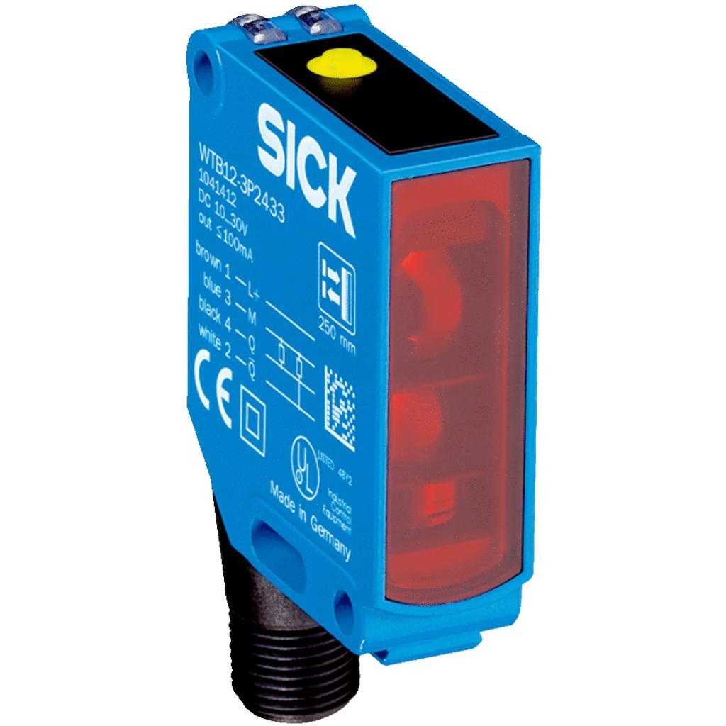 Fotocélula detección sobre objeto WTB12C LED, PNP, claro/oscuro, M12 4P