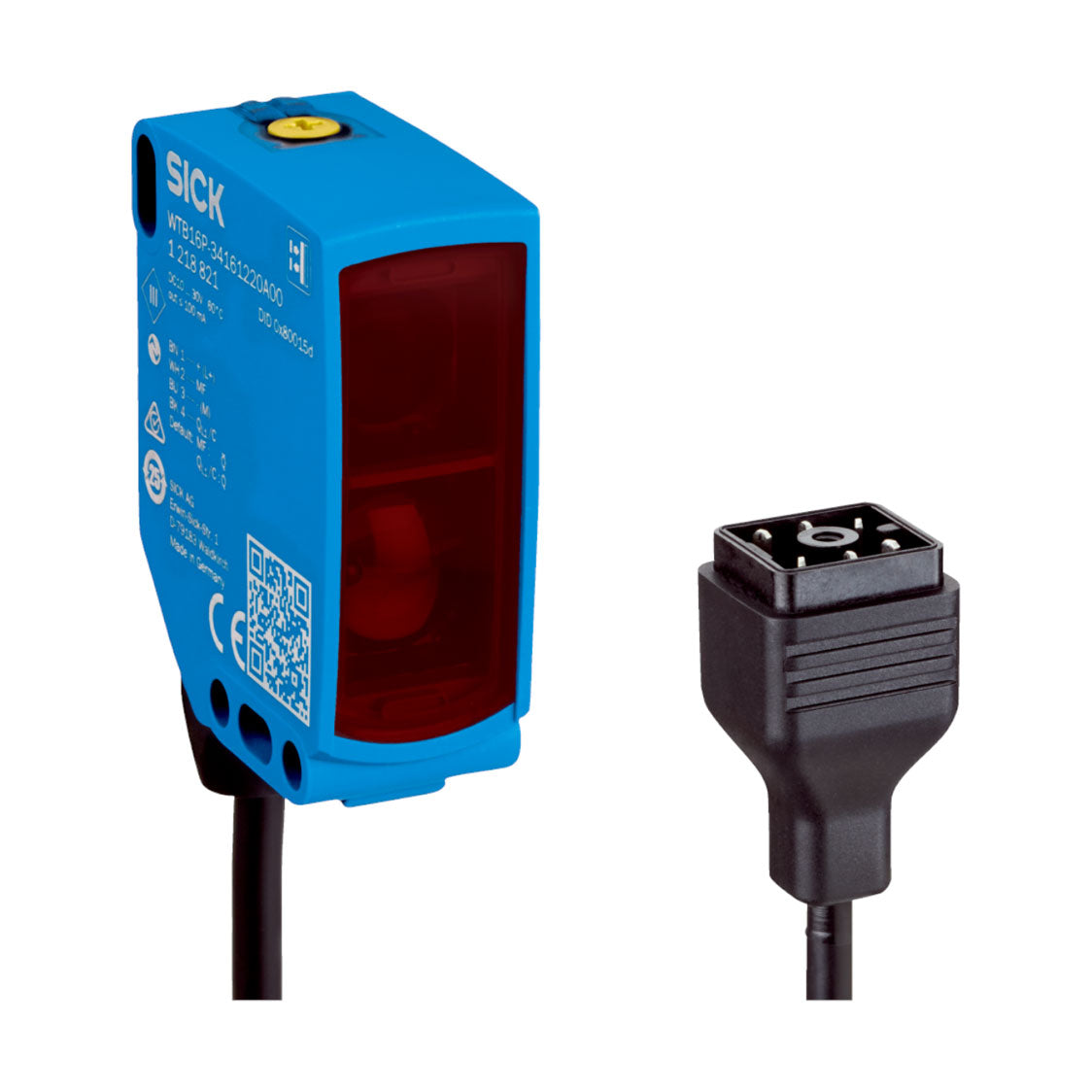 Fotocélula detección sobre objeto WTB16I LED, PNP/NPN, claro/oscuro, cable Q6 6P cod.CC 298mm