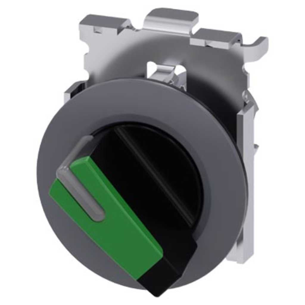 Cabeza selector 3SU, 30mm, metal, verde, selector