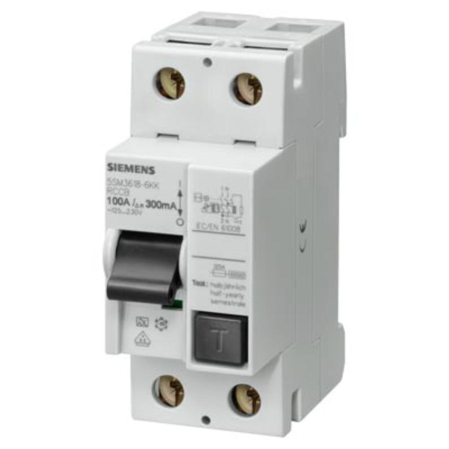 Interruptor diferencial, 2 polos, tipo A, 100A, 300mA
