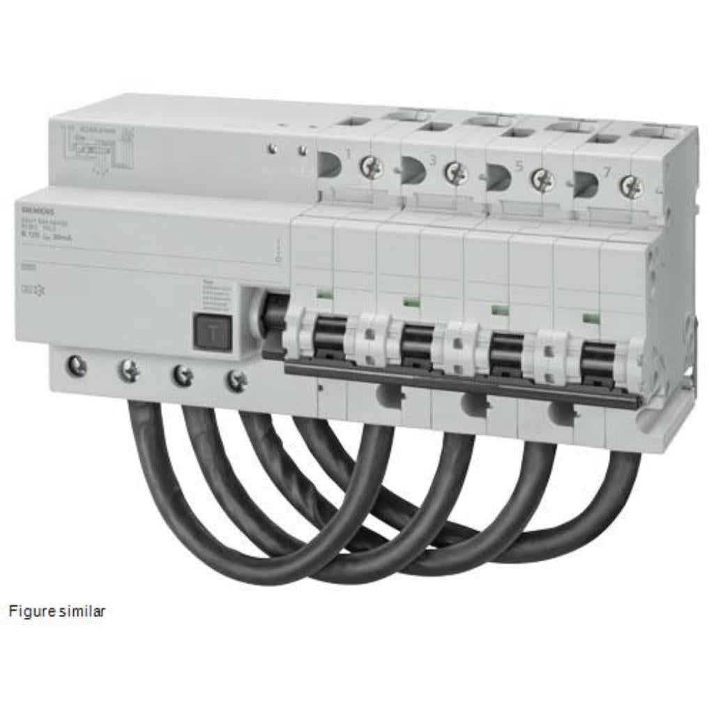 Interruptor diferencial combinado, 4 polos, tipo AC, curva C, 10kA, 125A, 30mA