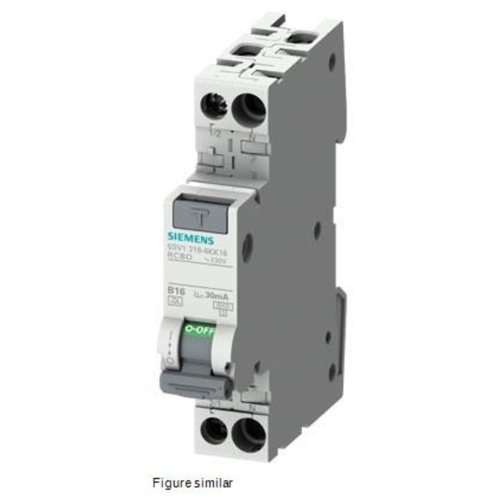 Interruptor diferencial combinado, 1+N polo, tipo AC, 6kA, 30mA