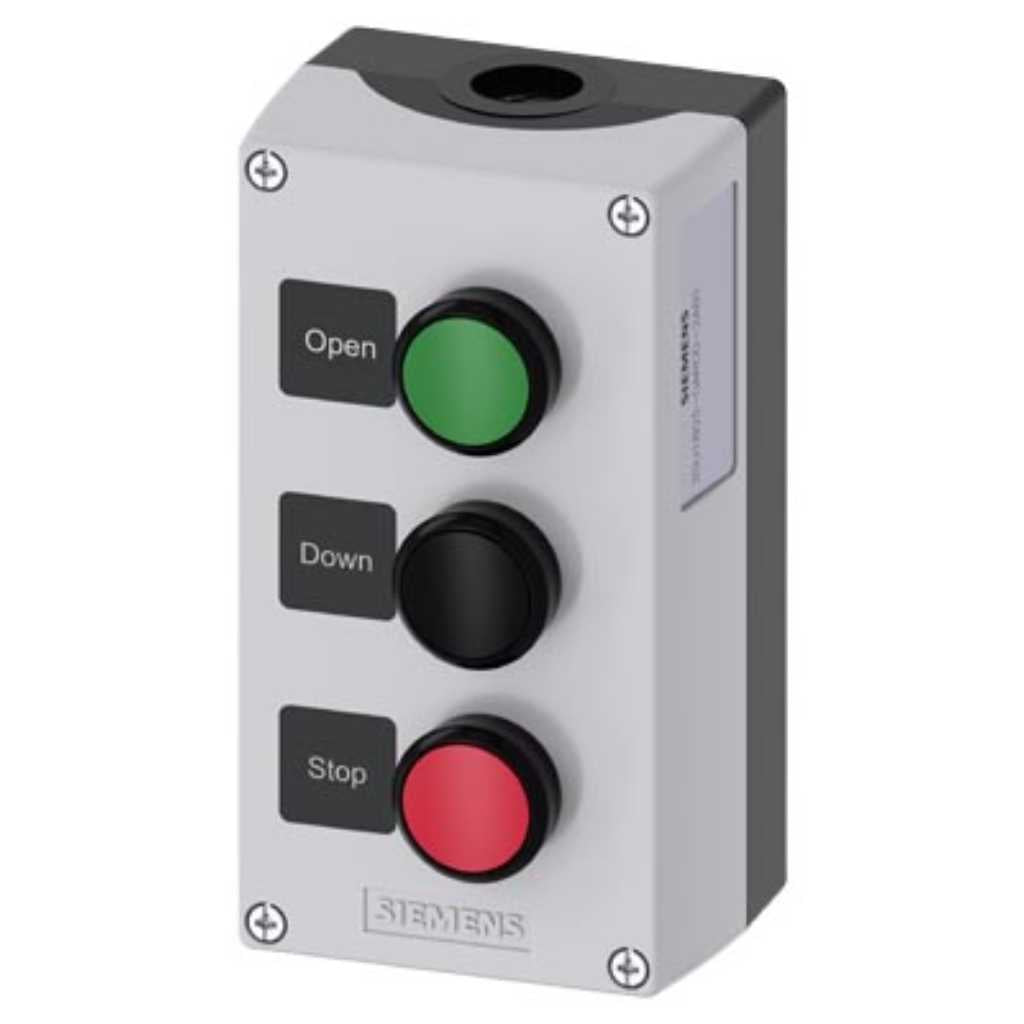 Caja mando 3SU, plástico, 22mm, 3 puntos