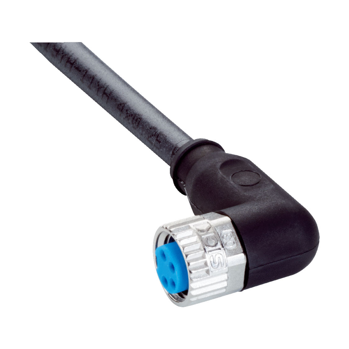 Cable sensor YG8, hembra M8 4P acodado cod.A, abierto, sin apant., 2m 4H PUR