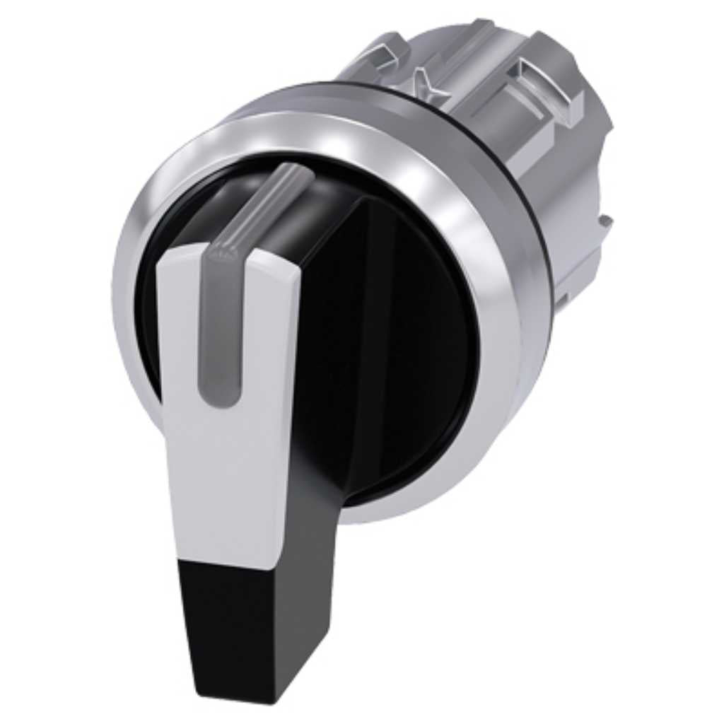 Cabeza selector 3SU, 22mm, metal, blanco, selector