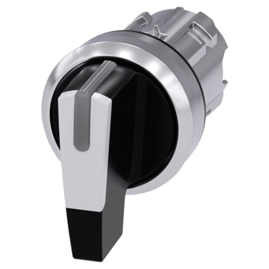 Cabeza selector 3SU, 22mm, metal, blanco, selector